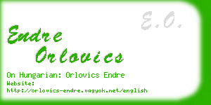 endre orlovics business card